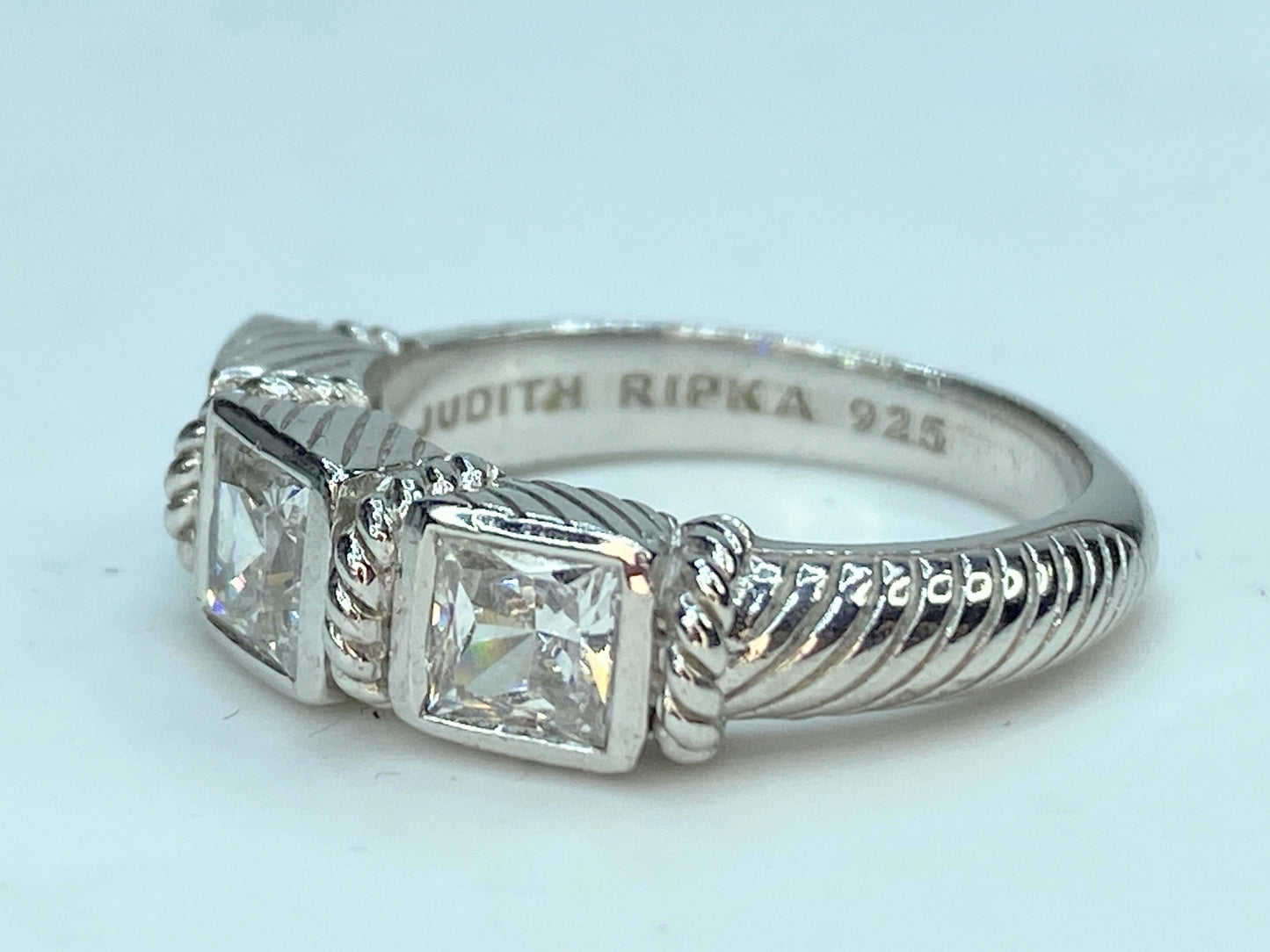 Judith Ripka 925 Silver 0.89tcw Cubic Zirconia Ring 7.2g s6.5 GS263