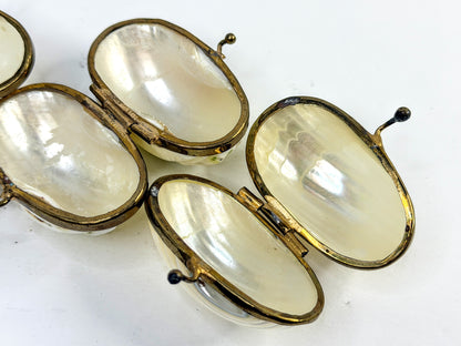 Vintage Handmade Shell and Mother of Pearl Jewelry Ring Boxes A1111
