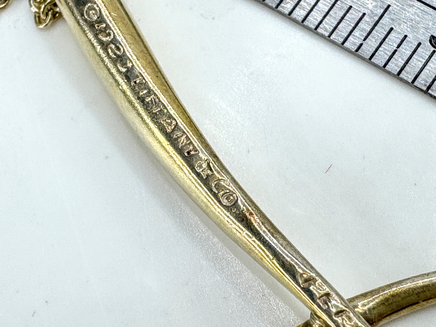 Vintage Tiffany & Co Elsa Peretti large sterling 2.0" initial J necklace JR1912