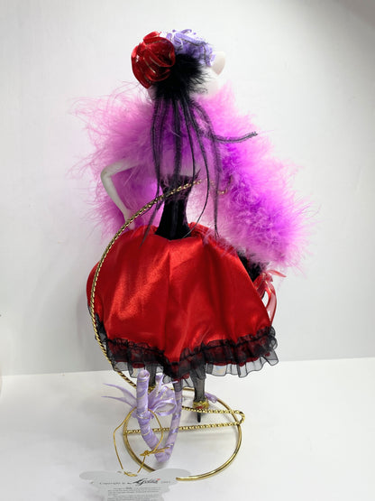 Katherine’s Collection Glam Kitty Cat Doll NIB Feather Boa Figurine Boxed XN63