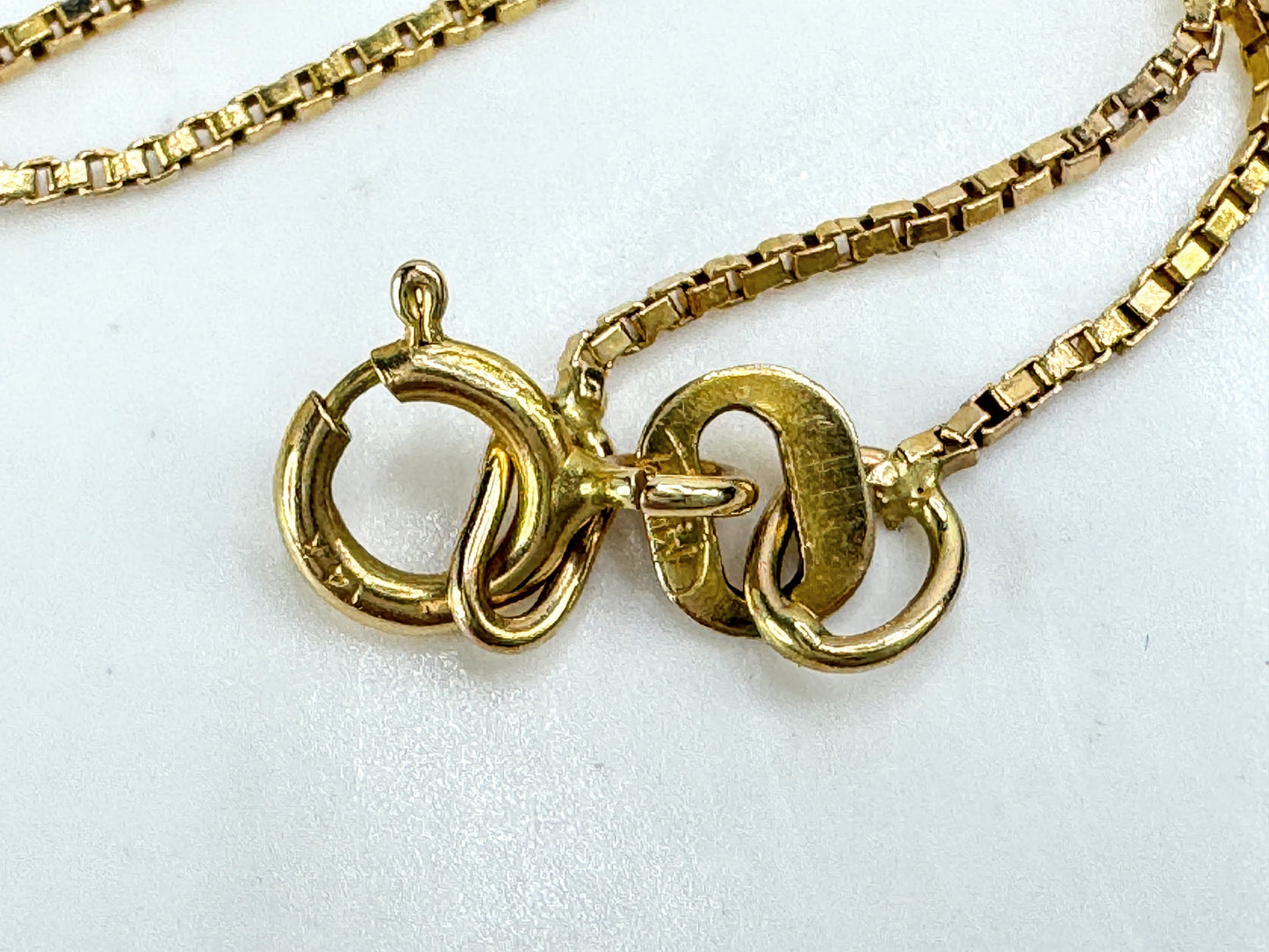 Vintage 14K yellow gold 24-inch box chain necklace 0.92mm classic link JR1913