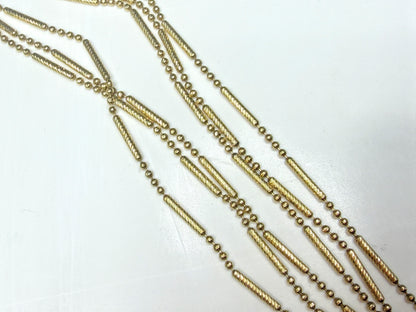 Italian Triple Strand Diamond Cut Bar and Bead Necklace 15 3/4" 7.2g JR1789