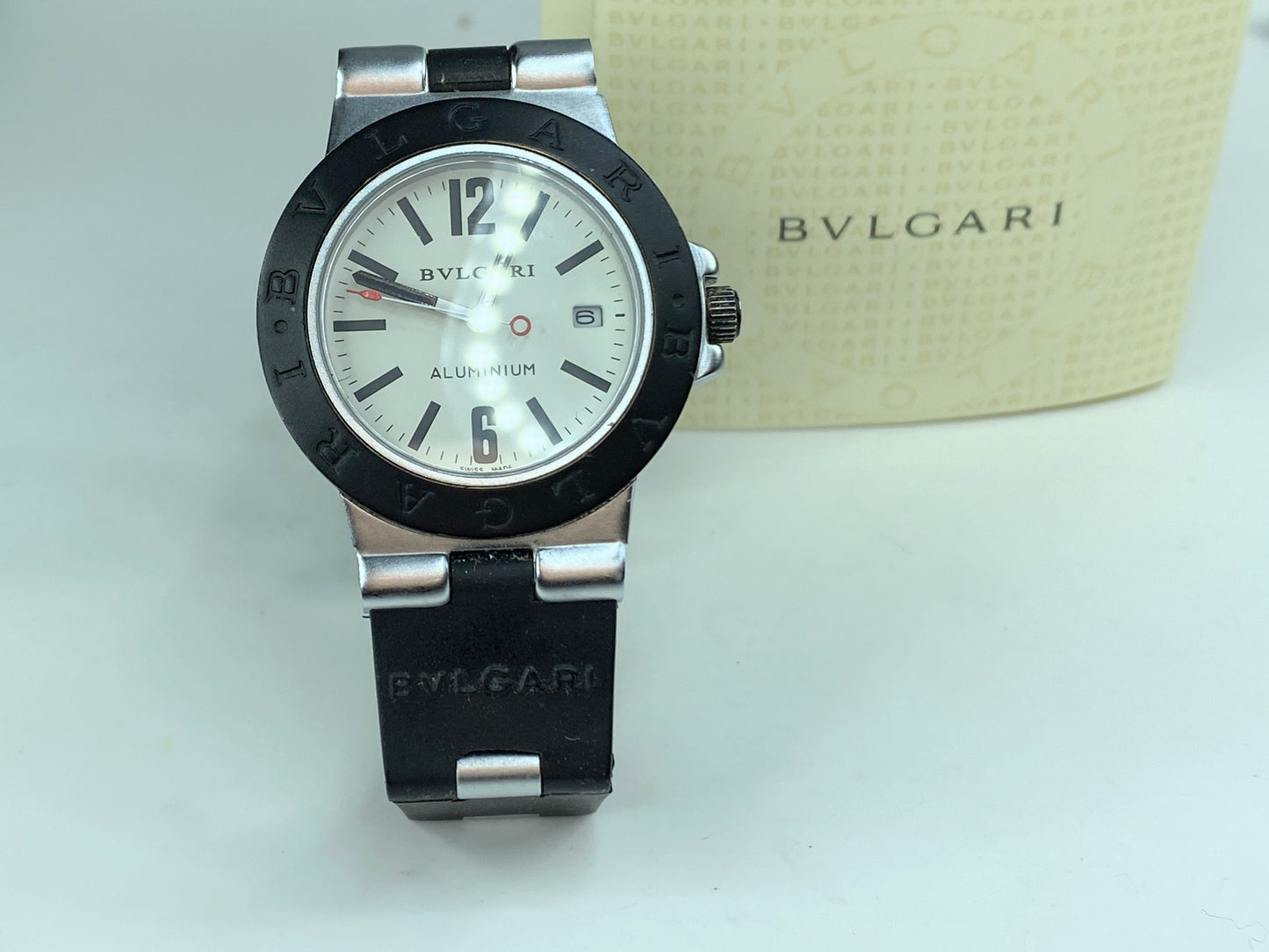 Bvlgari Watch Al 38 Ta Automatic Mens Watch original Aluminum Rubber Run G265