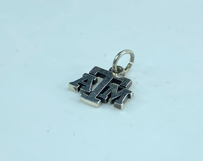 James Avery Sterling Silver Texas A&M University Aggies ATM Charm Pendant JR594