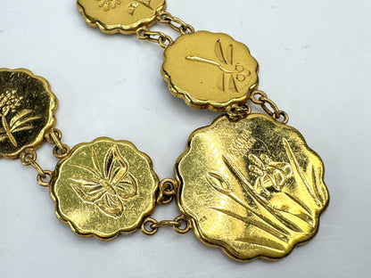 Vintage Japanese Komai Damascene Necklace and Bracelet Set 39g 17" GS846