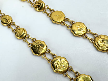 Vintage Japanese Komai Damascene Necklace and Bracelet Set 39g 17" GS846