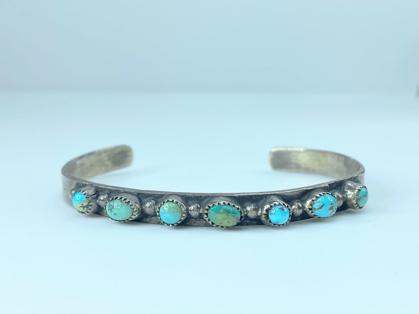 Native American turquoise and sterling silver bracelets 12.8g JR8867