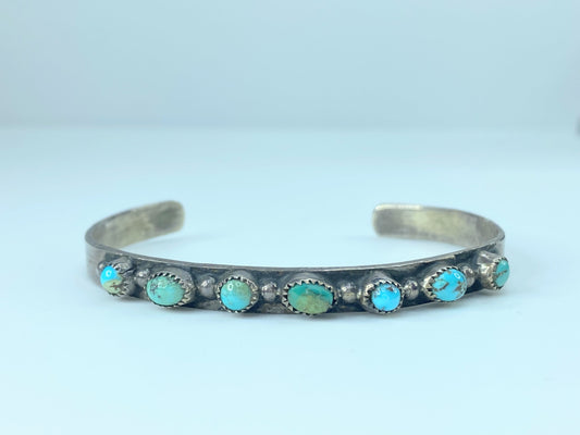 Native American turquoise and sterling silver bracelets 12.8g JR8867