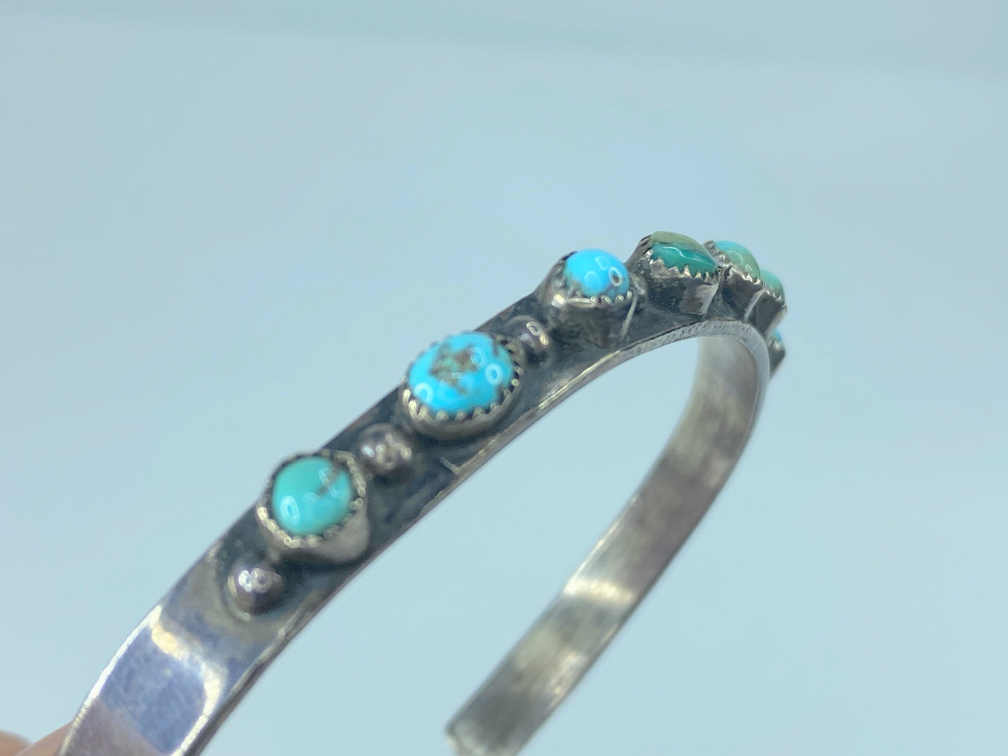 Native American turquoise and sterling silver bracelets 12.8g JR8867