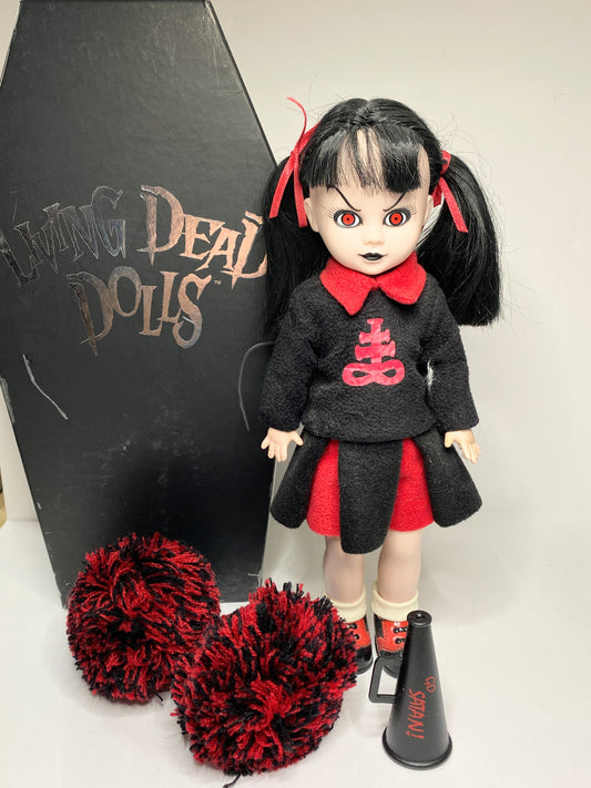 Living Dead Dolls Kitty Cheerleader Doll 2001 Mezco w Box Accessories NIB XN68
