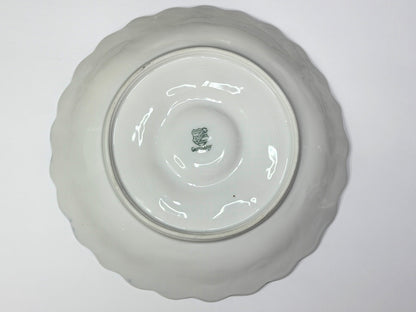 Antique German W&C Oyster Plate Blue White Scenic Shell Form 8.25" A731