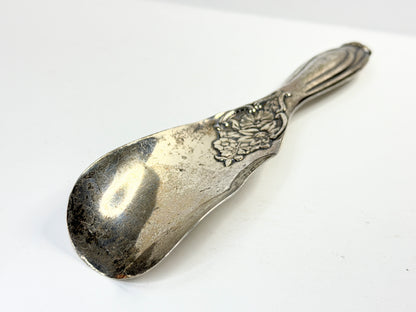 Antique Sterling Silver Floral Embossed Shoehorn  60.4g 7 1/4:x 1 3/4" SS457