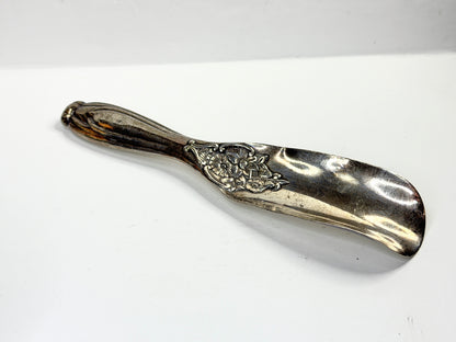 Antique Sterling Silver Floral Embossed Shoehorn  60.4g 7 1/4:x 1 3/4" SS457