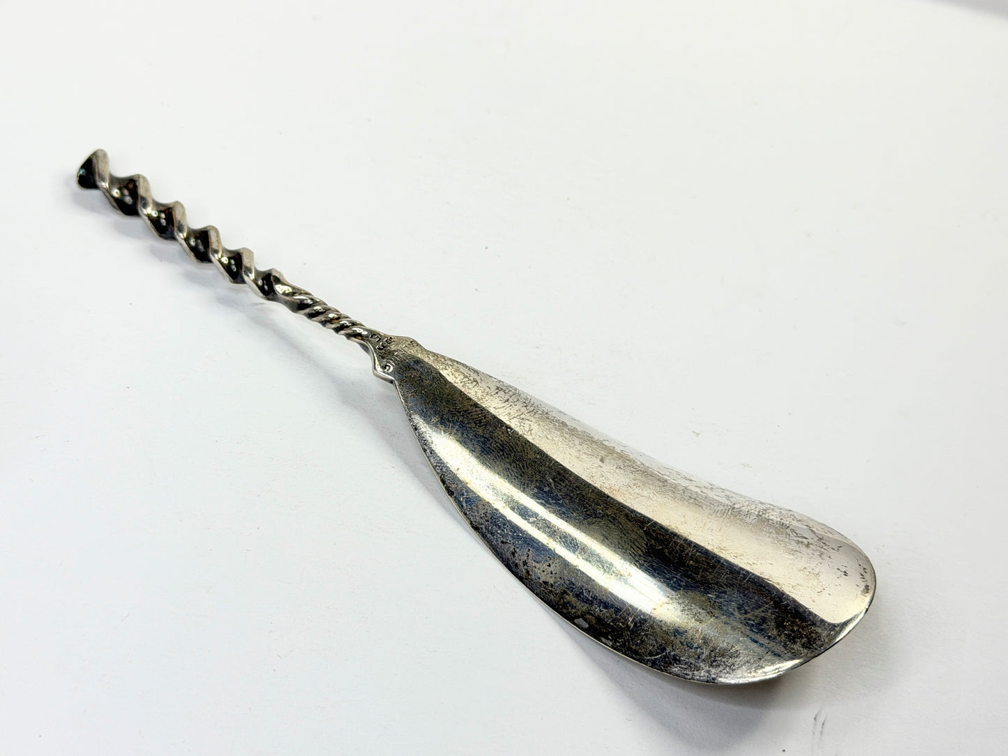 Antique Sterling Silver Twisted Handle Shoehorn 35.7g 6 1/4" x 1 3/4" SS458