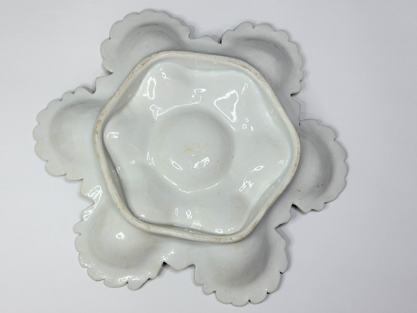 Antique Austrian Oyster Plate Riverside Life Becher & Stark Porcelain 9.25" A728