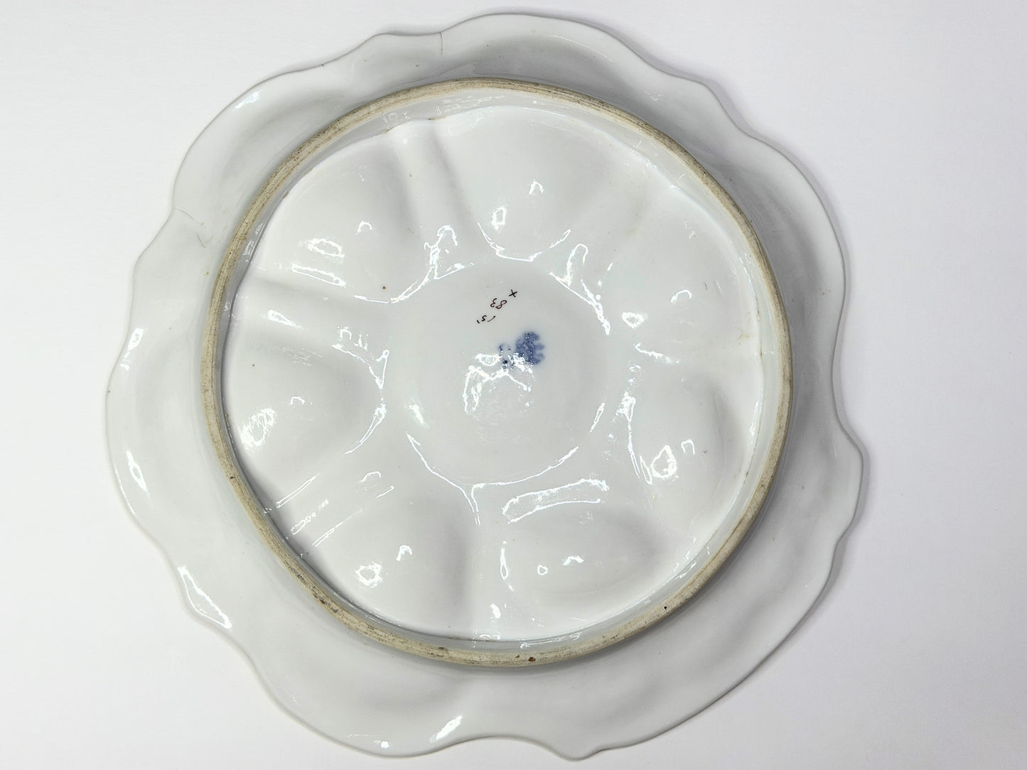 Antique German Carl Tielsch Oyster Plate Pink Cream Shell Form c1880 9.5" A729