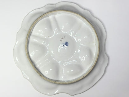 Antique German Carl Tielsch Oyster Plate Pink Cream Shell Form c1880 9.5" A729