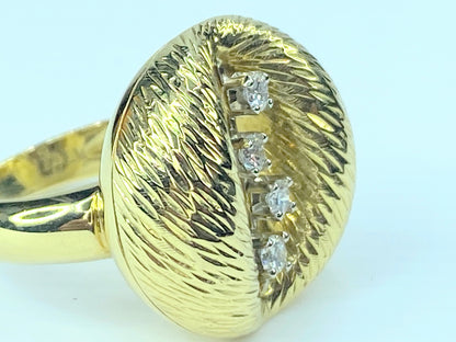 Modernist Italian 18kt gold & Diamond ring s8.25 9.2gm