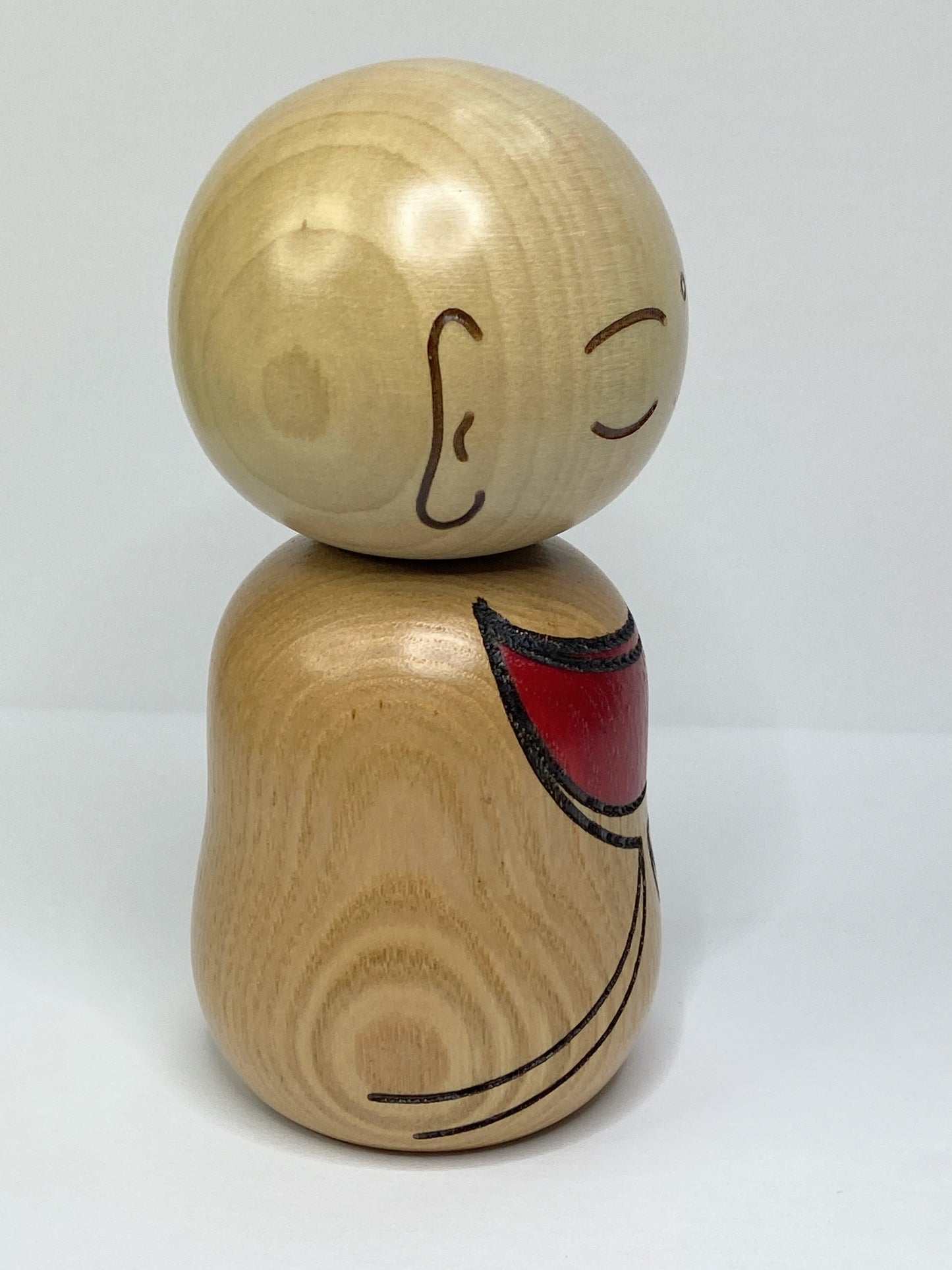 卯三郎 (Usaburo) Kokeshi doll named "Shiawase Jizo" (Happy Jizo) New in box A681