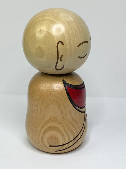 卯三郎 (Usaburo) Kokeshi doll named "Shiawase Jizo" (Happy Jizo) New in box A681