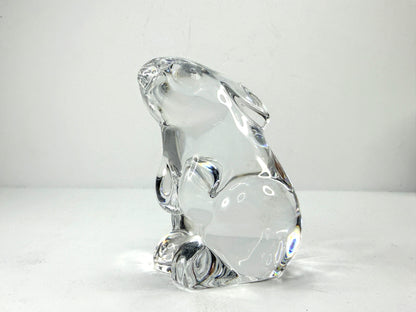 Vintage Baccarat Crystal Clear Rabbit Figurine Paperweight A1120