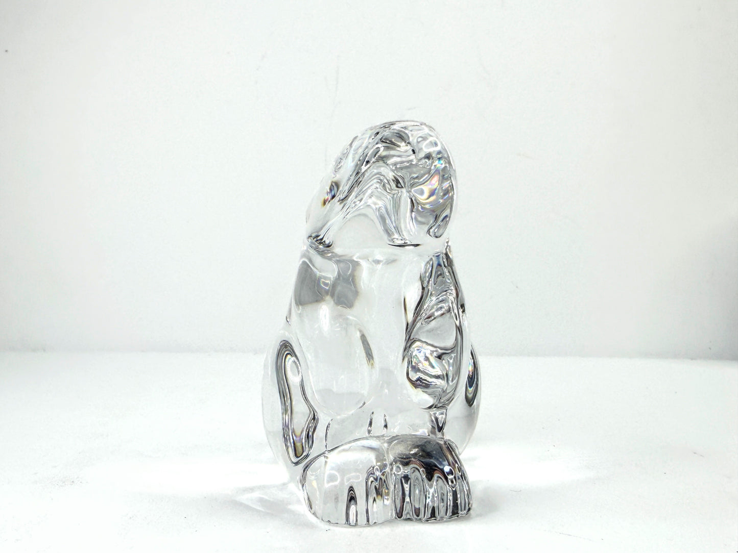 Vintage Baccarat Crystal Clear Rabbit Figurine Paperweight A1120