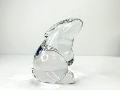 Vintage Baccarat Crystal Clear Rabbit Figurine Paperweight A1120