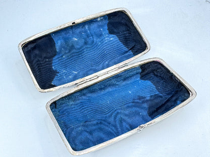Antique sterling silver engraved bamboo vanity box  5.25x3.75x1.25" 107.5g SS473