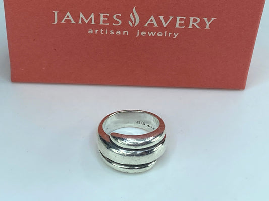 Sterling Silver James Avery Wrap Around Dome Ring Size 6.5 RARE & RETIRED JR605
