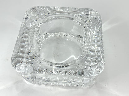 Vintage French Cut Crystal Square Ashtray Made in France A1122