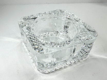 Vintage French Cut Crystal Square Ashtray Made in France A1122