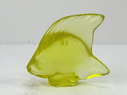 Lalique France Yellow Sun Coffret Cachet Poisson Fish A1123