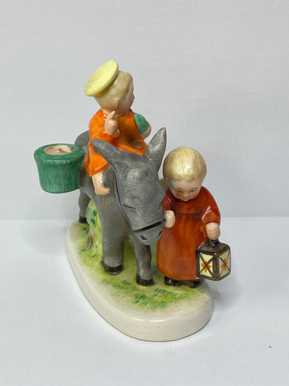 Rare Hummel Flight to Egypt Nativity Jesus on donkey Candle holder FULL BEE A683