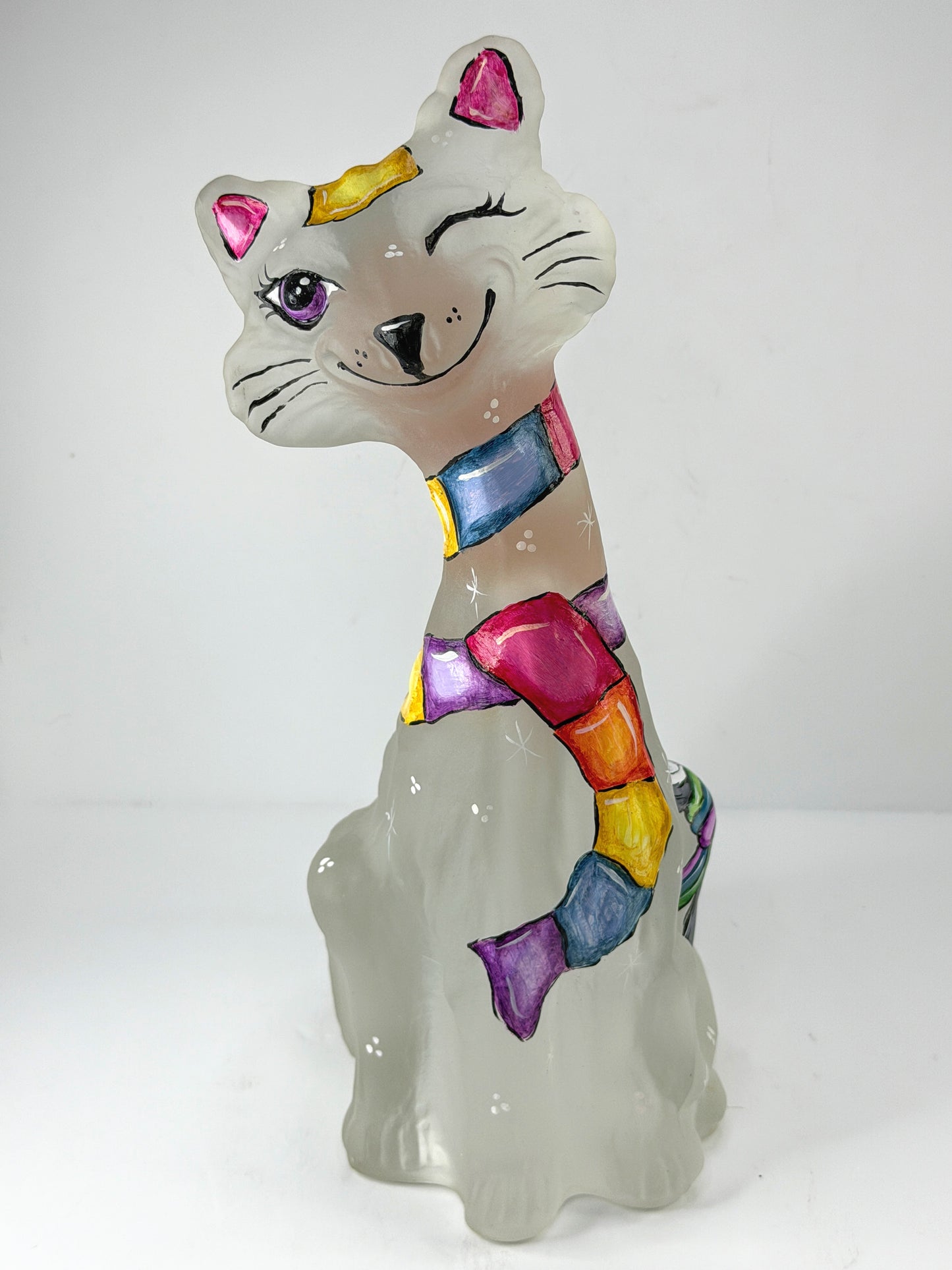 Fenton Super Exclusive Hand Painted Alley Cat by Sunday Dario Cox A1125