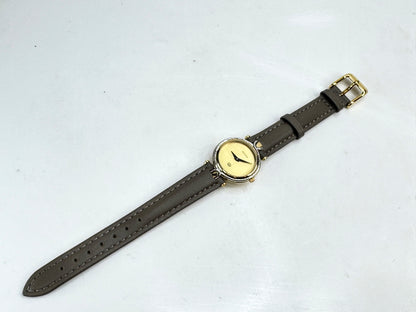 Vintage Gucci 4500M women’s 32mm black dial gold plated watch new battery SS468