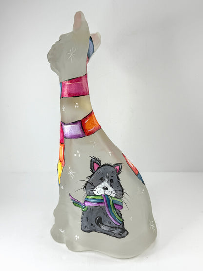 Fenton Super Exclusive Hand Painted Alley Cat by Sunday Dario Cox A1125
