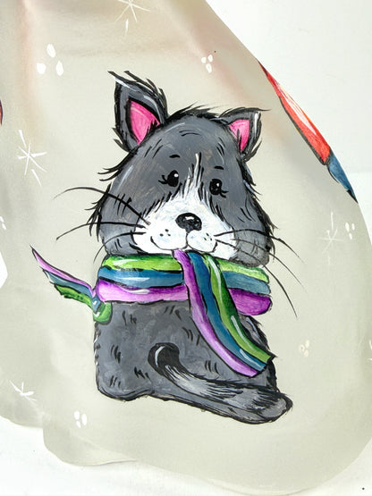 Fenton Super Exclusive Hand Painted Alley Cat by Sunday Dario Cox A1125