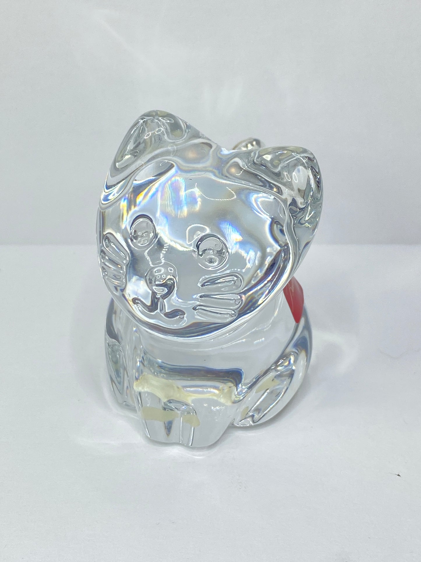 Baccarat Crystal Cat Figurine Clear Art Glass France Signed 4.0" A687