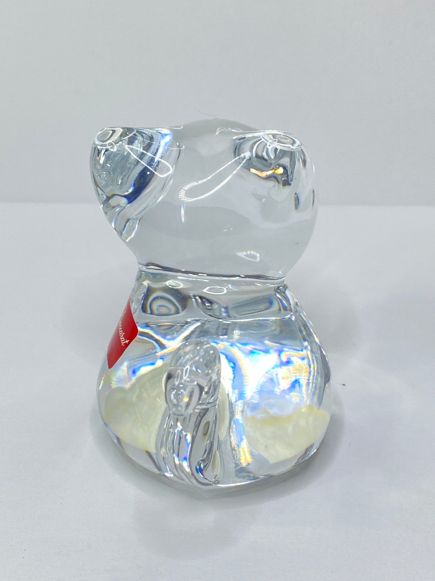 Baccarat Crystal Cat Figurine Clear Art Glass France Signed 4.0" A687