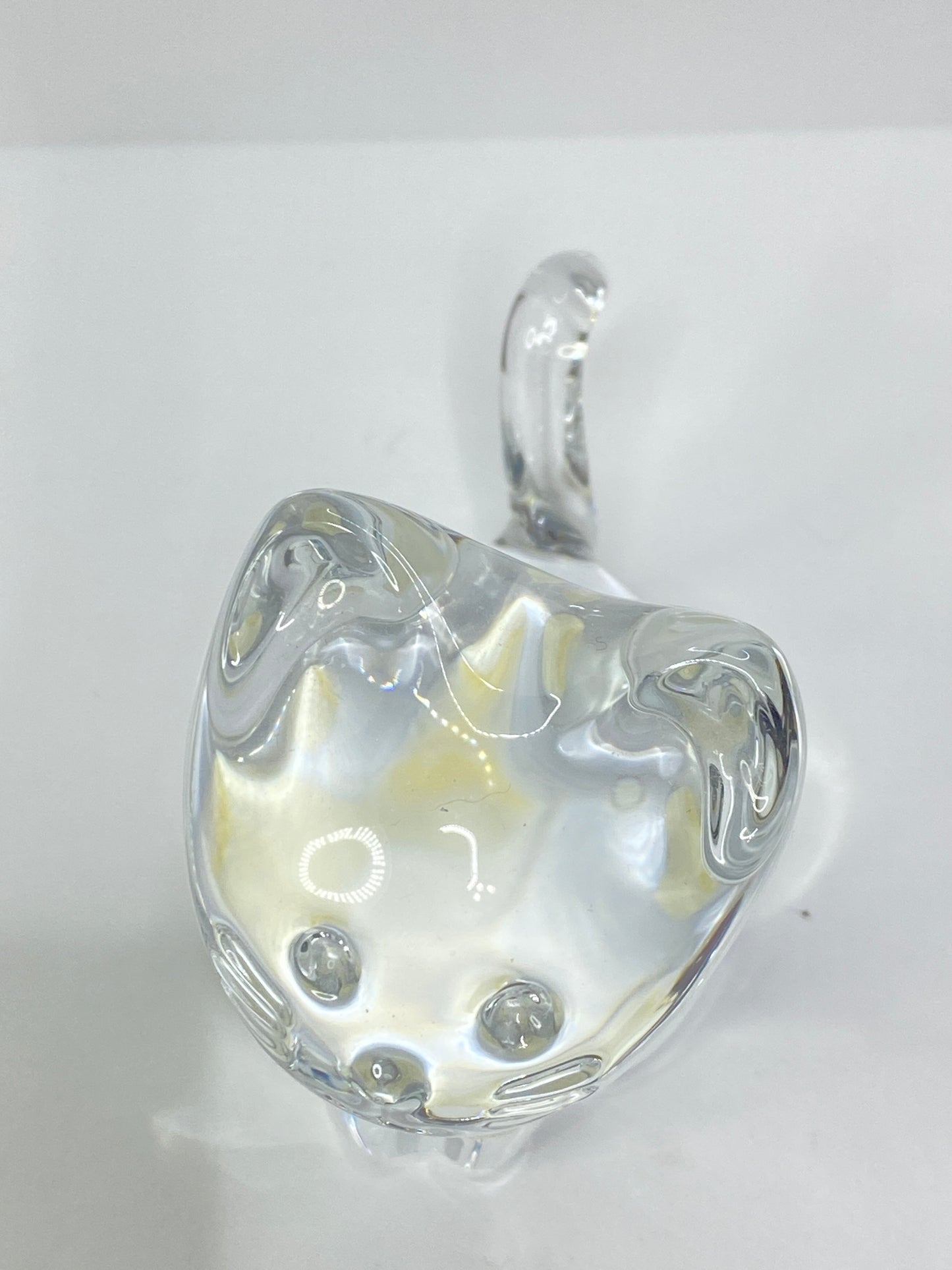 Baccarat Crystal Cat Figurine Clear Art Glass France Signed 4.0" A687