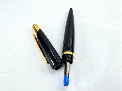 Vintage Alfred Dunhill black lacquer gold plated retractable ballpoint pen SS477