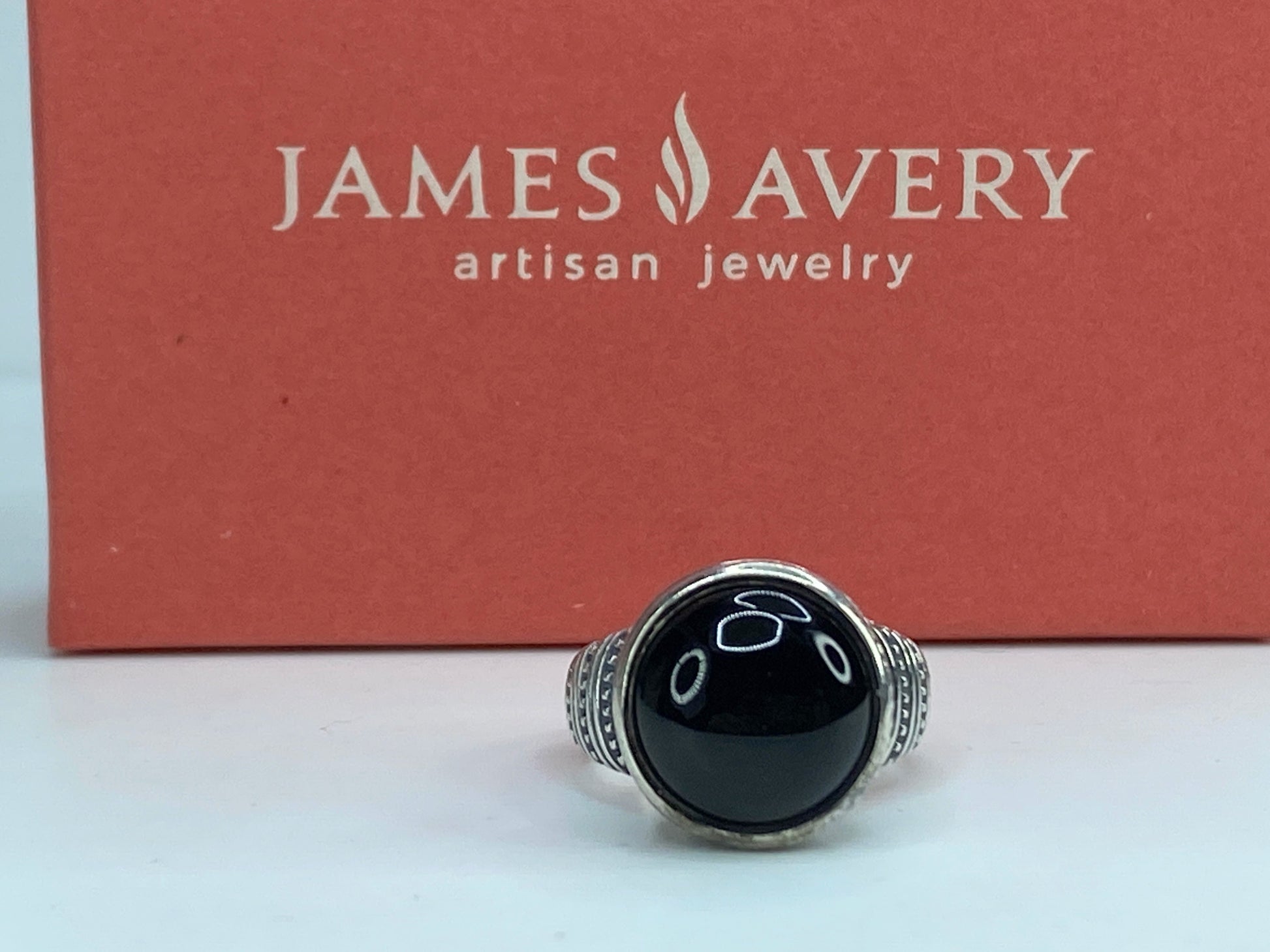 James Avery 925 Sterling Silver Retired Black Onyx African Beaded Ring JR612
