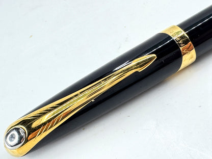 Vintage Parker Sonnet fountain pen 18K gold nib black lacquer France SS487