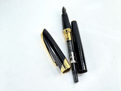 Vintage Parker Sonnet fountain pen 18K gold nib black lacquer France SS487