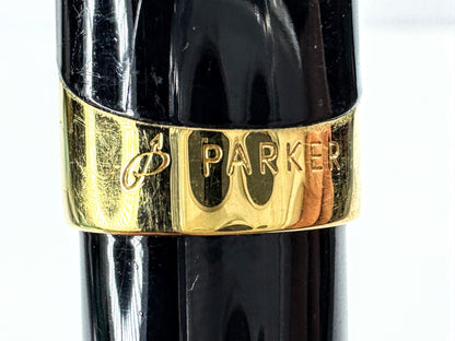 Vintage Parker Sonnet fountain pen 18K gold nib black lacquer France SS487