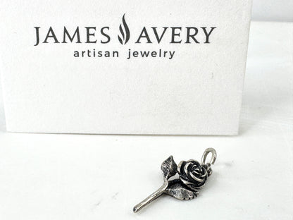 Vintage James Avery sterling silver rose flower charm pendant JR1924