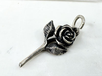 Vintage James Avery sterling silver rose flower charm pendant JR1924