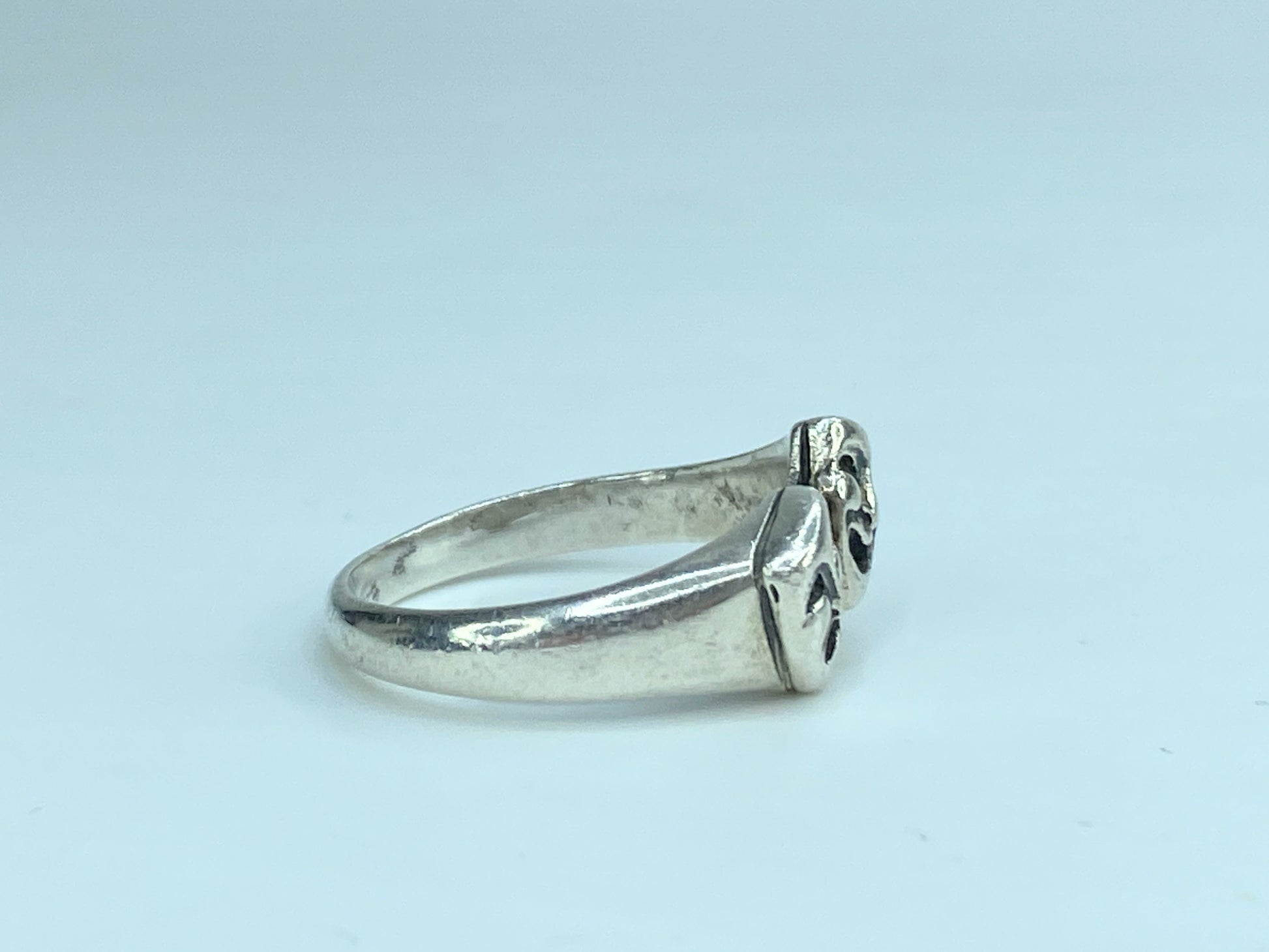 RARE James Avery Sterling Silver Comedy and Tragedy Ring size 8.75 4.6g JR614