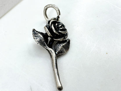 Vintage James Avery sterling silver rose flower charm pendant JR1924