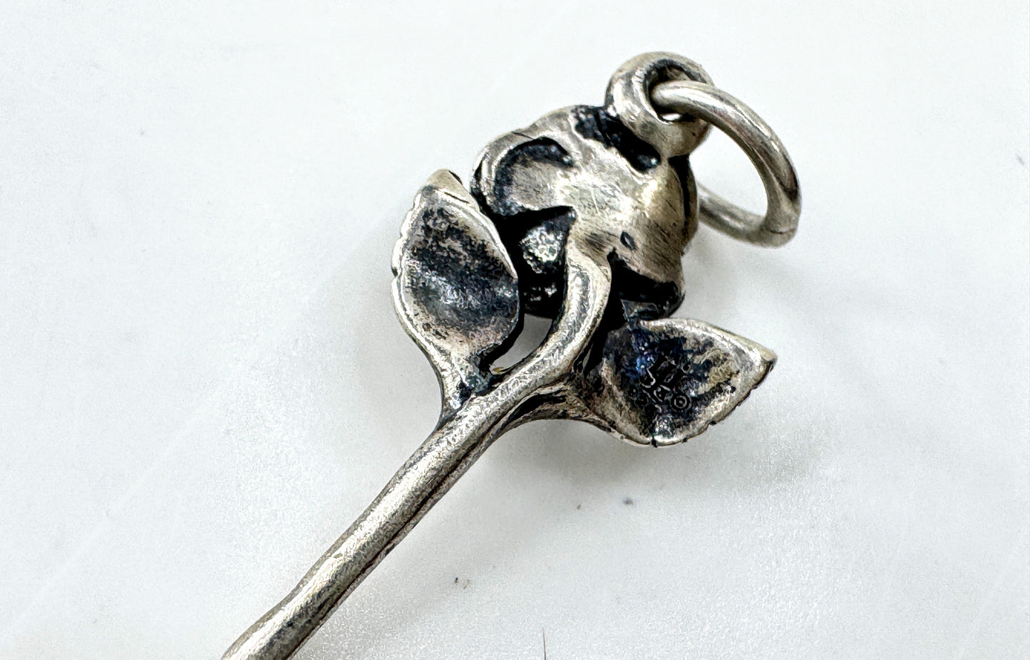 Vintage James Avery sterling silver rose flower charm pendant JR1924
